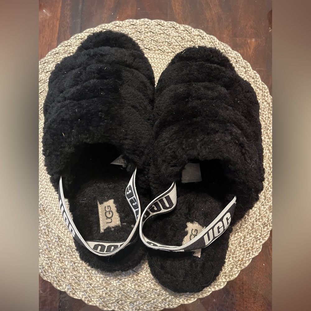 Black UGG Fluff Yeah Slide